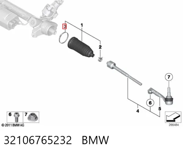 Abrazadera metálica universal 32106765232 BMW
