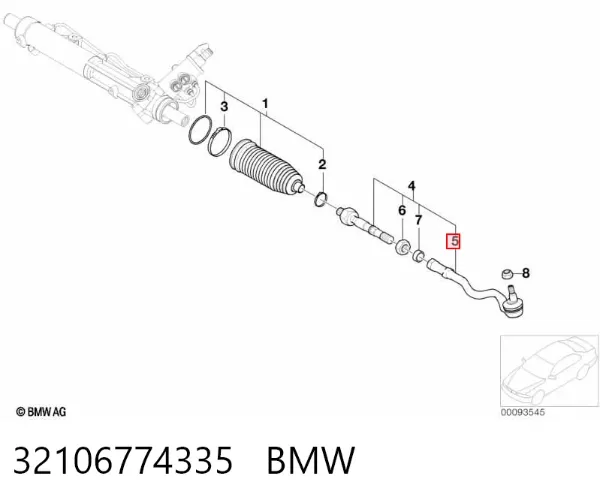 Rótula barra de dirección 32106774335 BMW