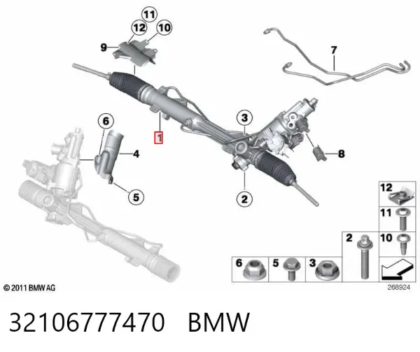 Cremallera de dirección 32106777470 BMW