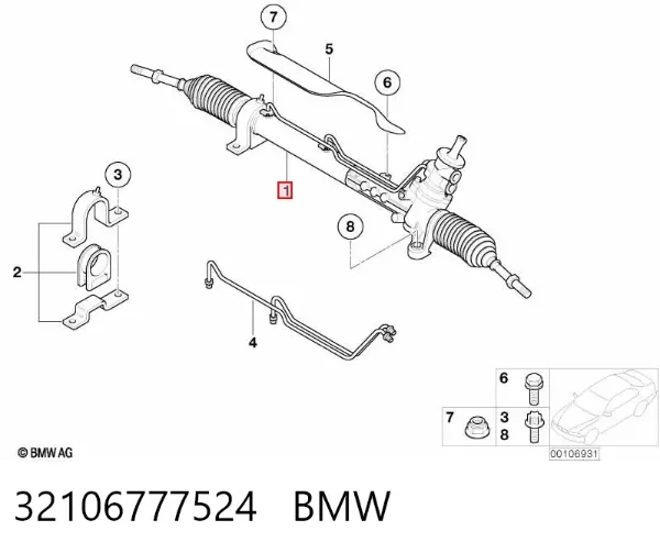 Cremallera de dirección 32106777524 BMW