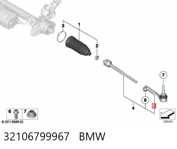 Rótula barra de dirección 32106799967 BMW