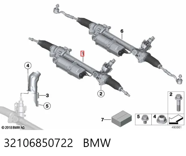 Cremallera de dirección 32106850722 BMW