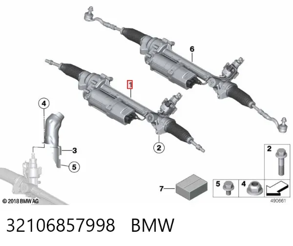Cremallera de dirección 32106857998 BMW