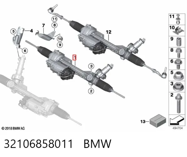 Cremallera de dirección 32106858011 BMW