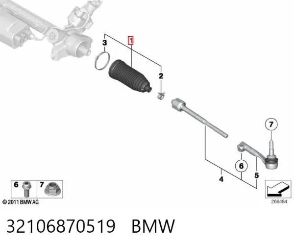 Fuelle dirección 32106870519 BMW