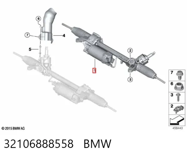 Cremallera de dirección 32106888558 BMW