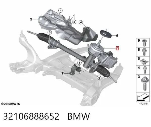 Cremallera de dirección 32106888652 BMW