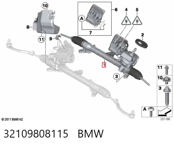 Cremallera de dirección 32109808115 BMW