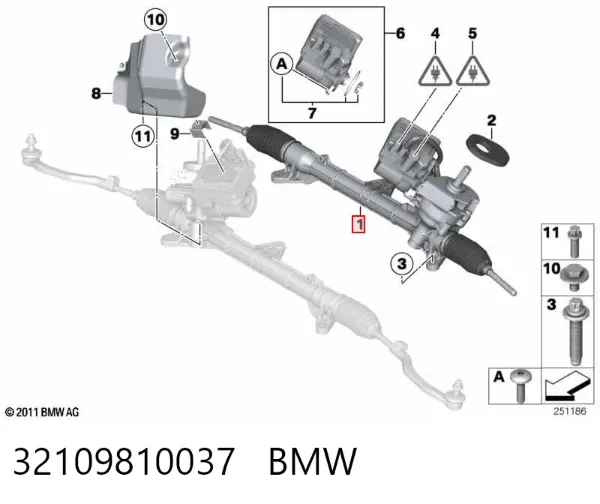 Cremallera de dirección 32109810037 BMW