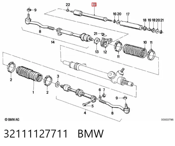 Amortiguador de dirección 32111127711 BMW