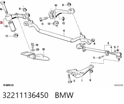 Brazo oscilante BMW 32211136450