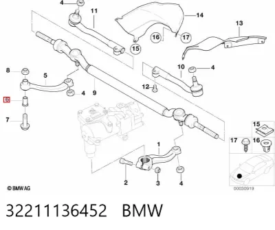 Buje del brazo oscilante BMW 32211136452