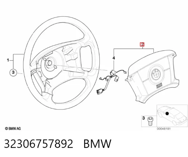 Airbag de volante 32306757892 BMW