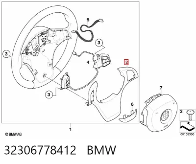 Moldura de cristal trasero BMW 32306778412