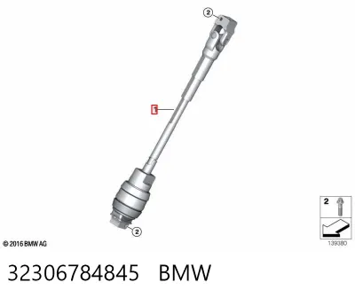 Eje inferior de la columna de dirección BMW 32306784845