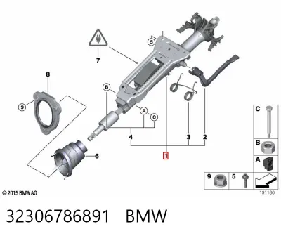 Columna de dirección BMW 32306786891