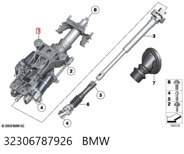 Columna dirección BMW 7 F01, F02, F03, F04