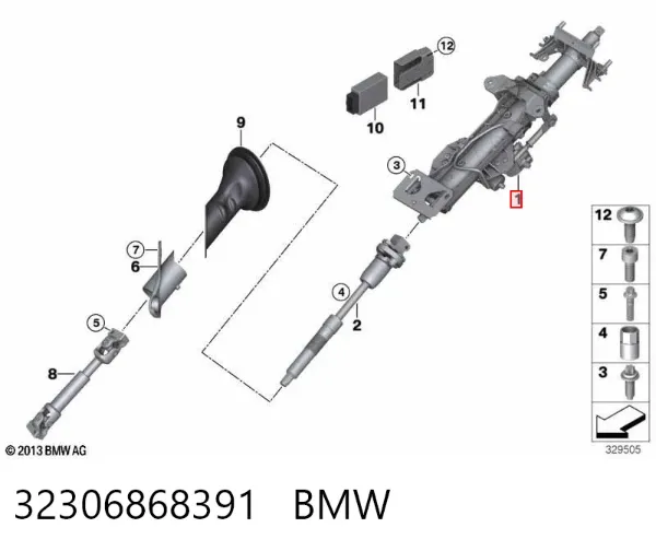 Columna dirección 32306868391 BMW