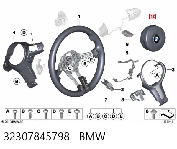 Airbag de volante 32307845798 BMW