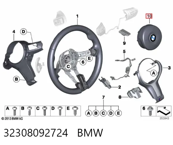 Airbag de volante 32308092724 BMW