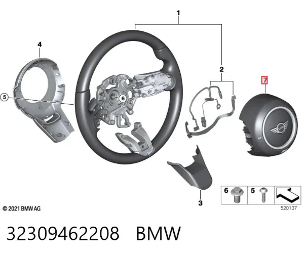 Airbag de volante 32309462208 BMW