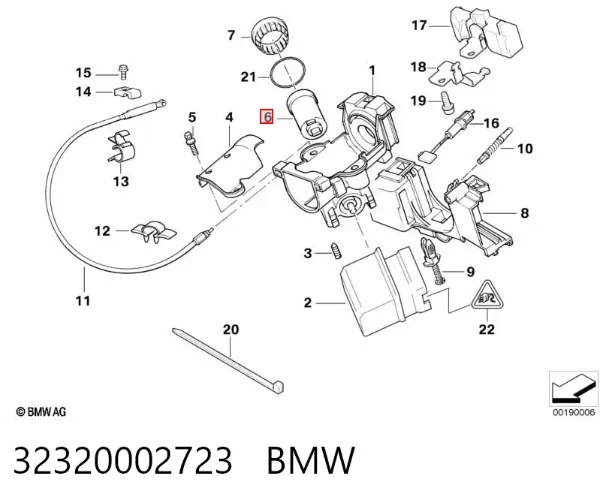 Bombín de cerradura de encendido 32320002723 BMW