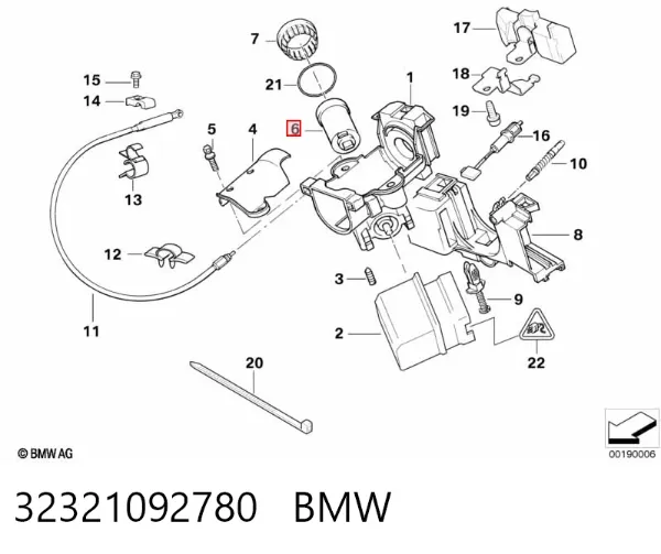 Bombín de cerradura de encendido 32321092780 BMW