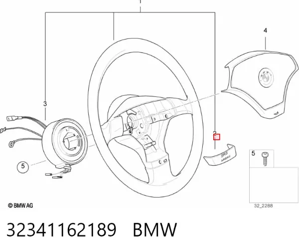Moldura de cristal trasero 32341162189 BMW