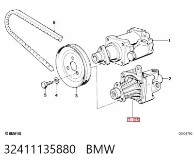 Juego de reparación de bomba de dirección hidráulica BMW 32411135880