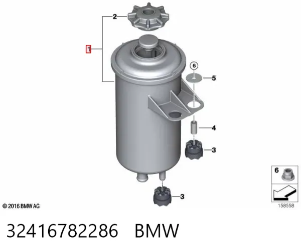 Depósito de bomba de dirección hidráulica 32416782286 BMW