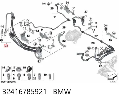 Manguera hidráulica BMW 32416785921