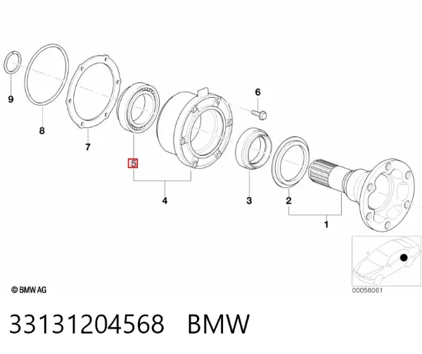 Rodamiento caja de cambios 33131204568 BMW