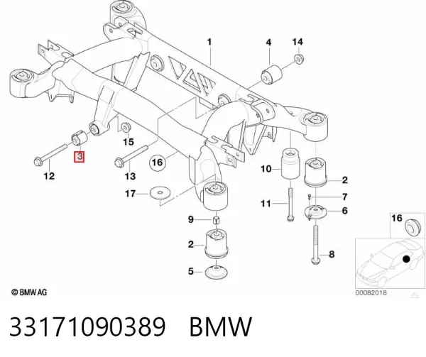 Silentblock trasero 33171090389 BMW
