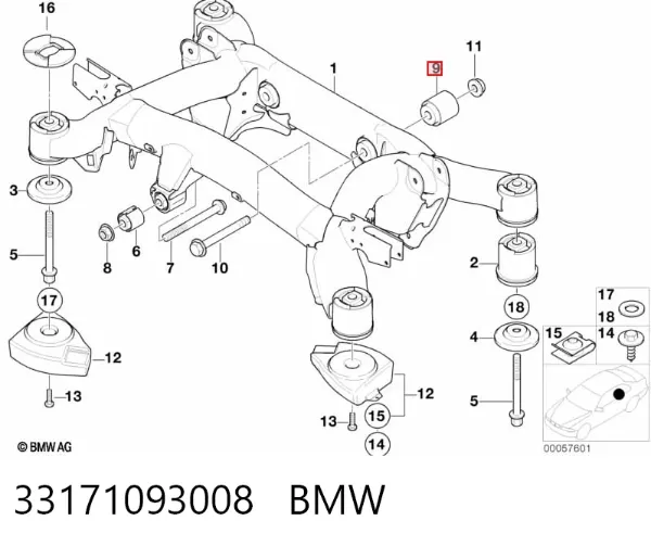 Silentblock trasero 33171093008 BMW
