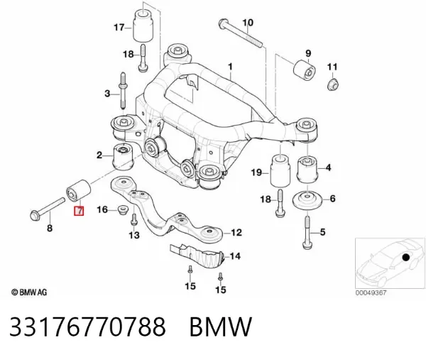 Silentblock trasero 33176770788 BMW