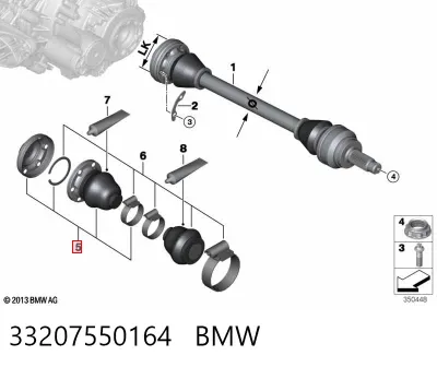 Fuelle exterior izquierdo de junta homocinética BMW 33207550164