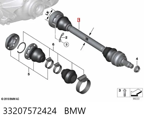 Semieje 33207572424 BMW