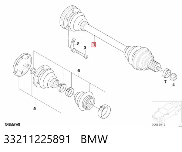 Semieje 33211225891 BMW