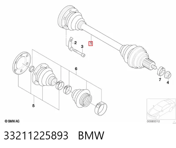 Semieje 33211225893 BMW