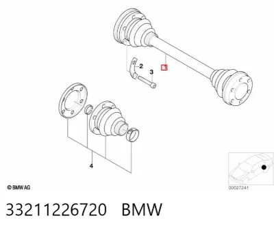 Semieje trasero BMW 33211226720