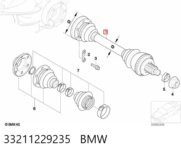 Semieje 33211229235 BMW