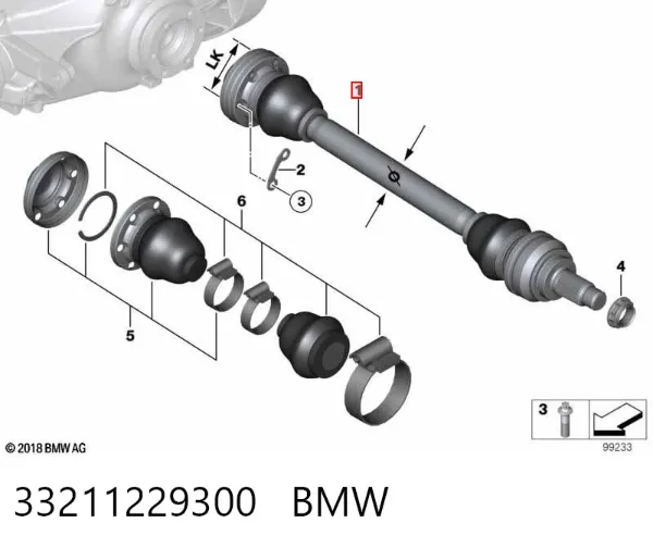 Semieje 33211229300 BMW