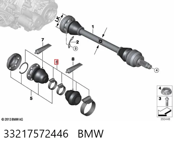 Fuelle exterior del eje de transmisión trasero 33217572446 BMW