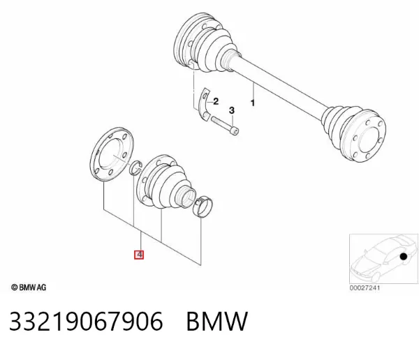 Fuelle exterior del eje de transmisión trasero 33219067906 BMW