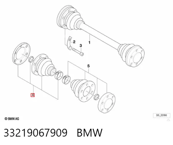 Fuelle exterior del eje de transmisión trasero 33219067909 BMW