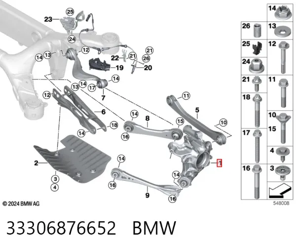 Mangueta trasera derecha 33306876652 BMW