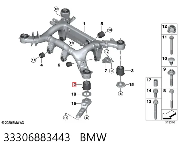 Silentblock trasero 33306883443 BMW