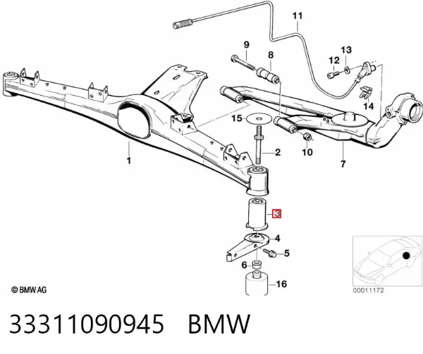 Silentblock trasero 33311090945 BMW