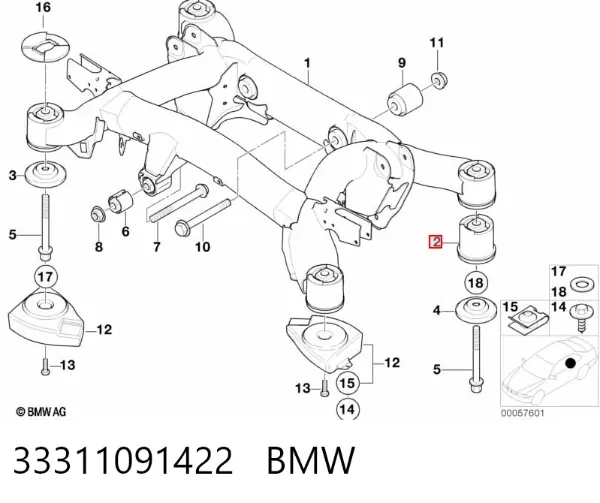 Silentblock trasero 33311091422 BMW