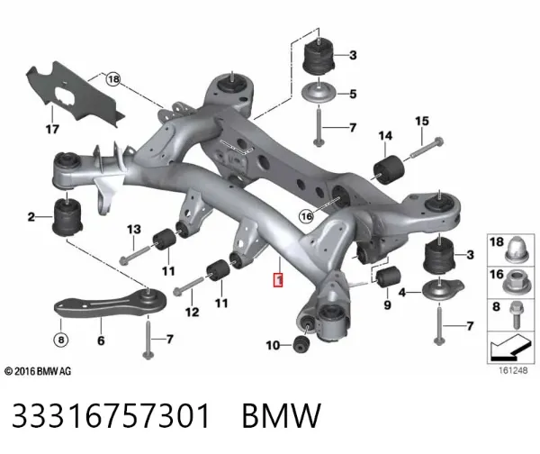 Puente trasero 33316757301 BMW